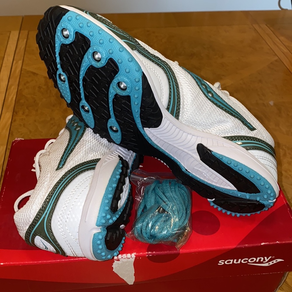 Saucony Women's White and Blue Running Shoes - Picture 10 of 11